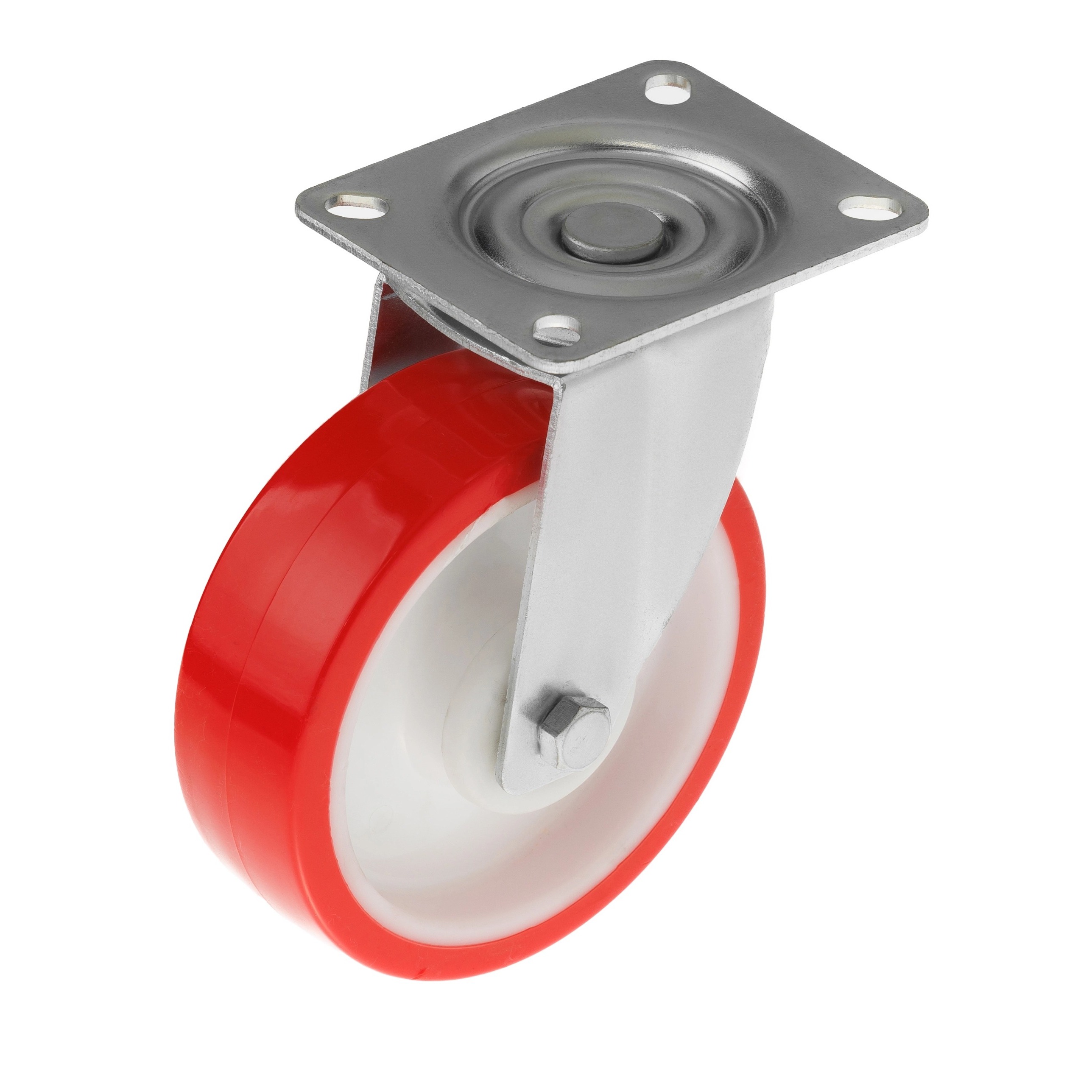 SPp 80 SS - Полиуретановое колесо 200*50мм (нерж.сталь, площ., пов, обод PP, шарикоподш.)